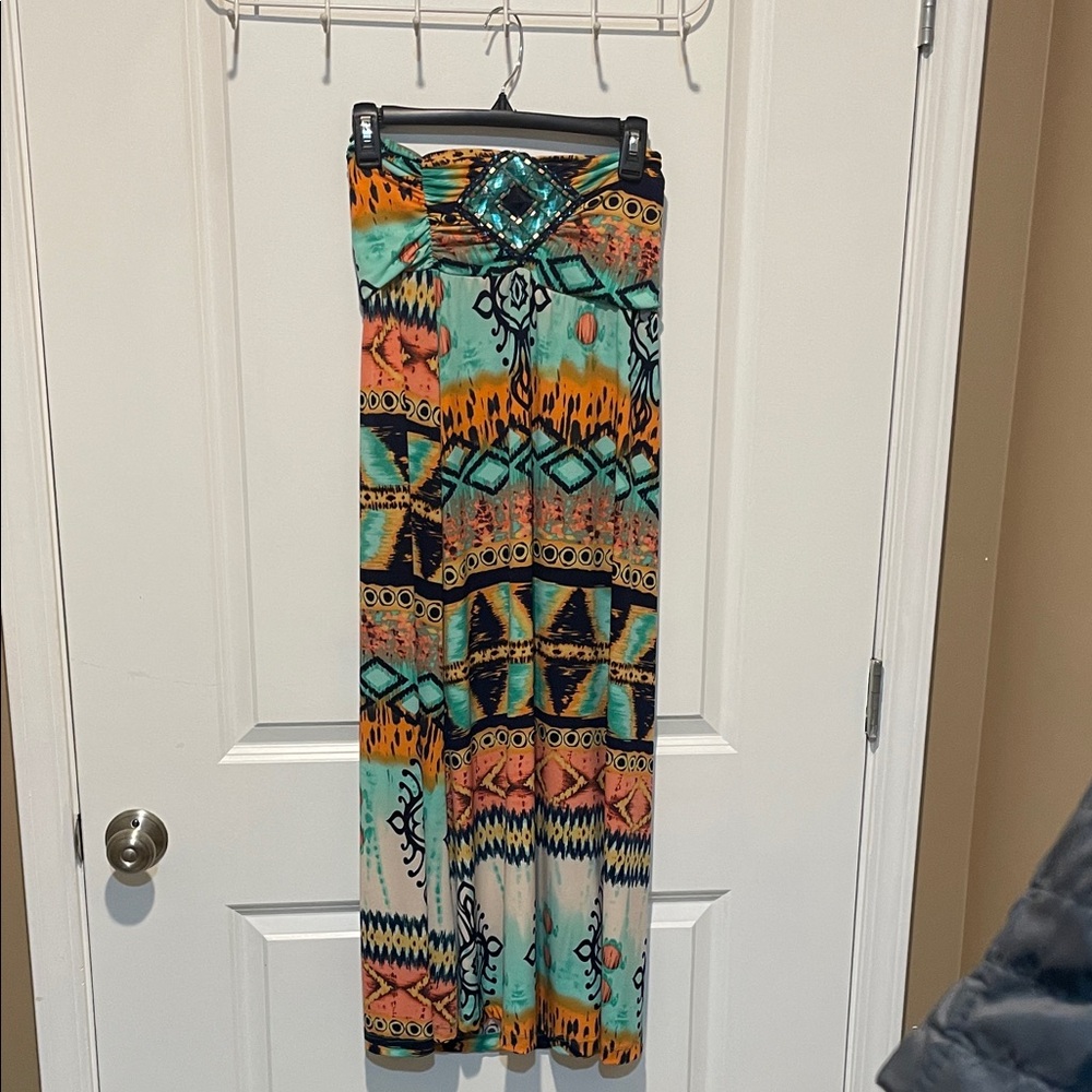 VENUS Vibrant Geometric Maxi Skirt